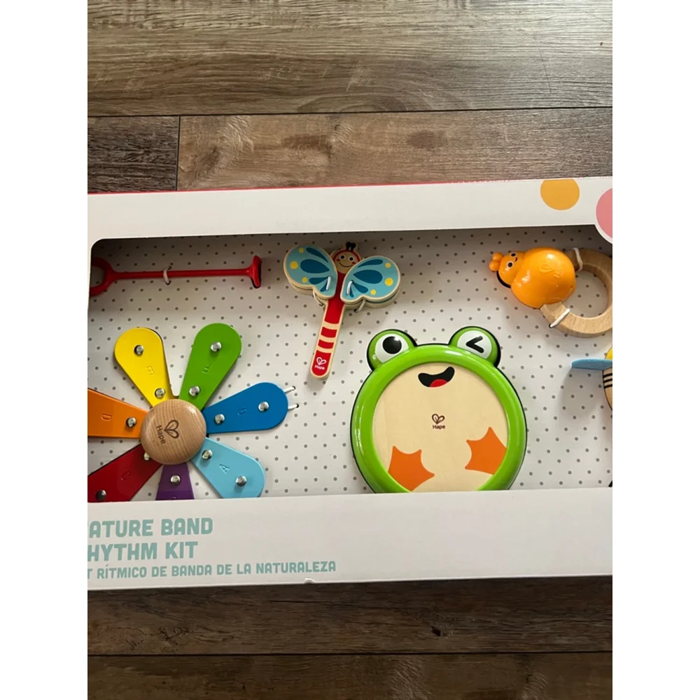 NEW Baby Hape Nature Band Rhythm Kit One Size Green Multicolor Learning Toy